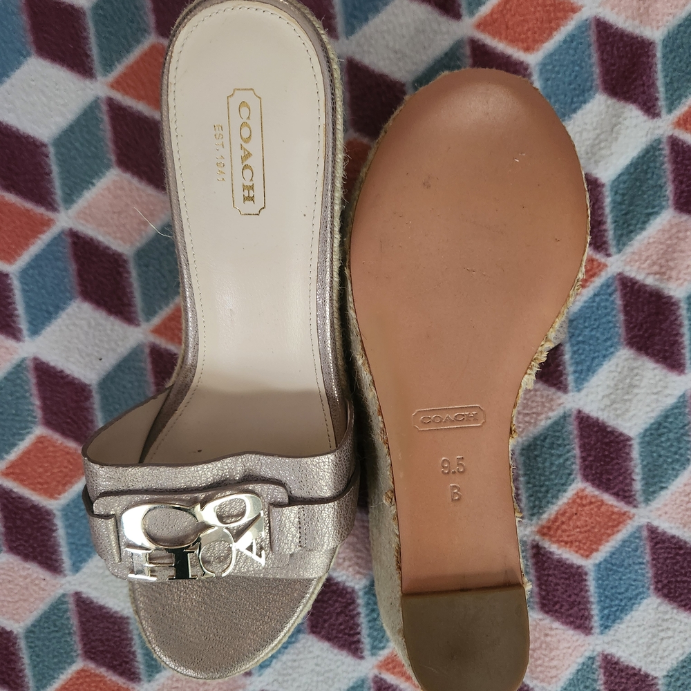 Coach Women's Metallic Espadrille Sandals
